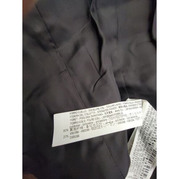 Zara Manteco Peacoat Sz XS Italian Wool Dark Gray Three Button Long Coat Jacket - Picture 12 of 14